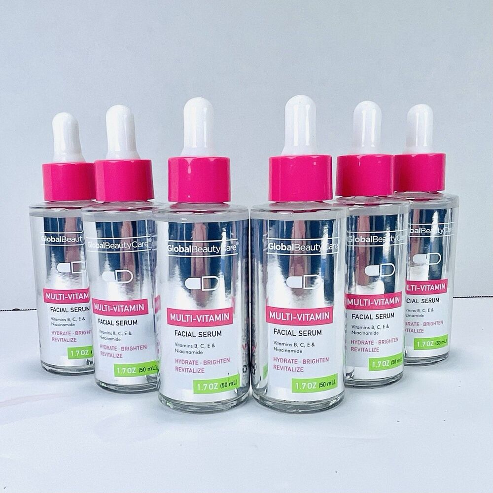 6 Global Beauty Care MULTI-VITAMIN SERUM Face Facial Serum 1.7 oz. NEW